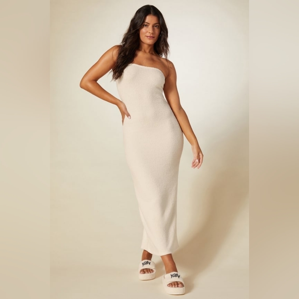 YITTY By Fabletics Pet Me Strapless Maxi Dress On My Ivories 1X Plus